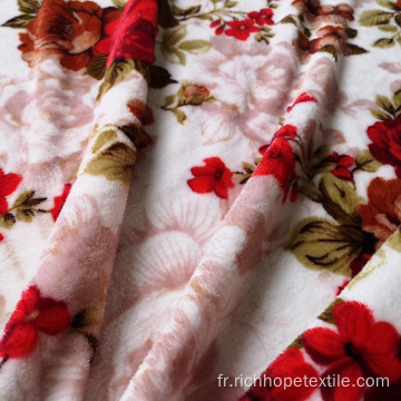 100% polyester différents types de tissu de velours de corail de flanelle